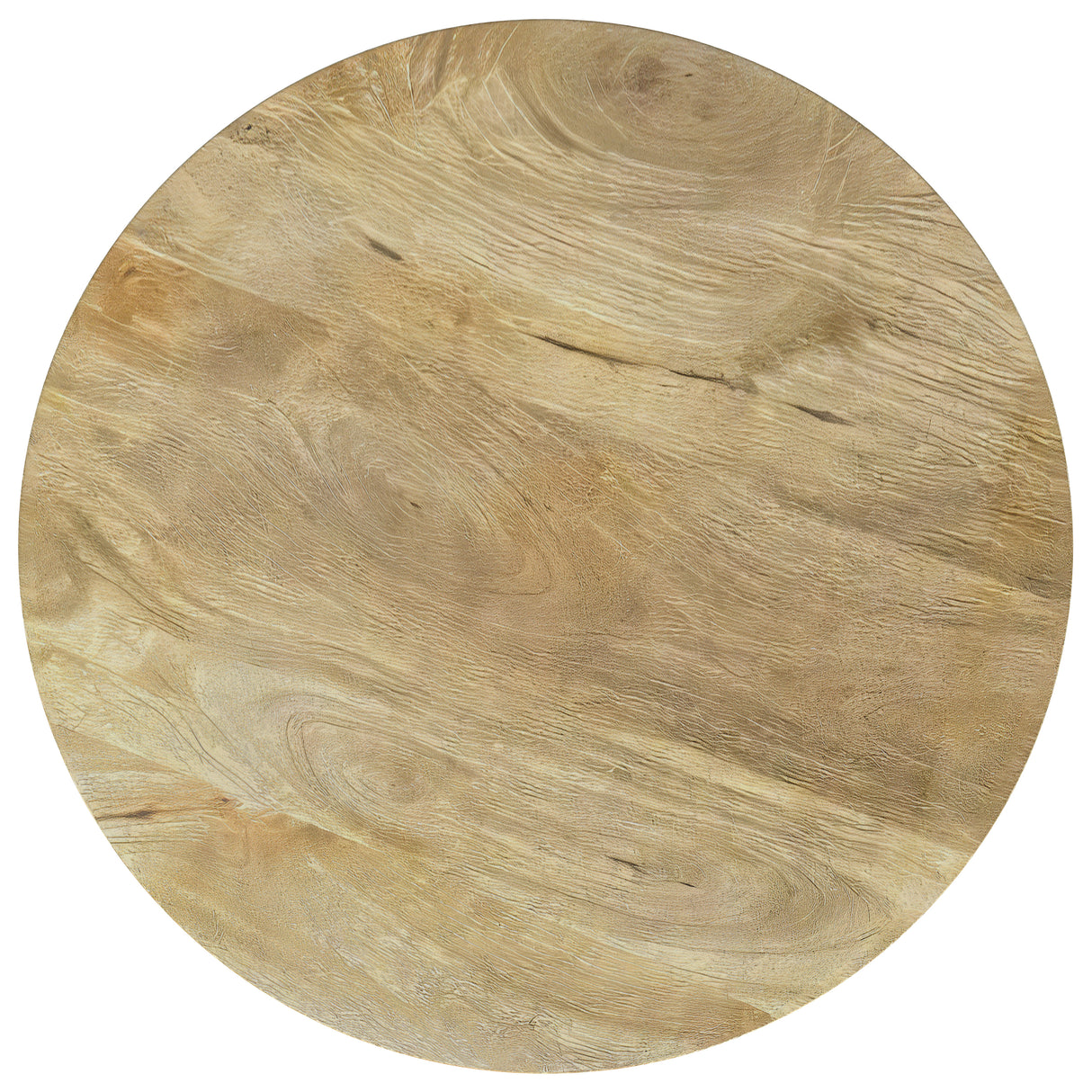Touhy Round Solid Wood End Table, Natural Mango