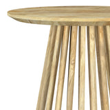 Touhy Round Solid Wood End Table, Natural Mango