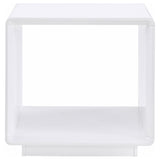 Paseo Square End Side Table in White High Gloss