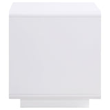 Paseo Square End Side Table in White High Gloss