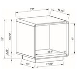 Paseo Square End Side Table in White High Gloss