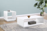 Paseo Square End Side Table in White High Gloss