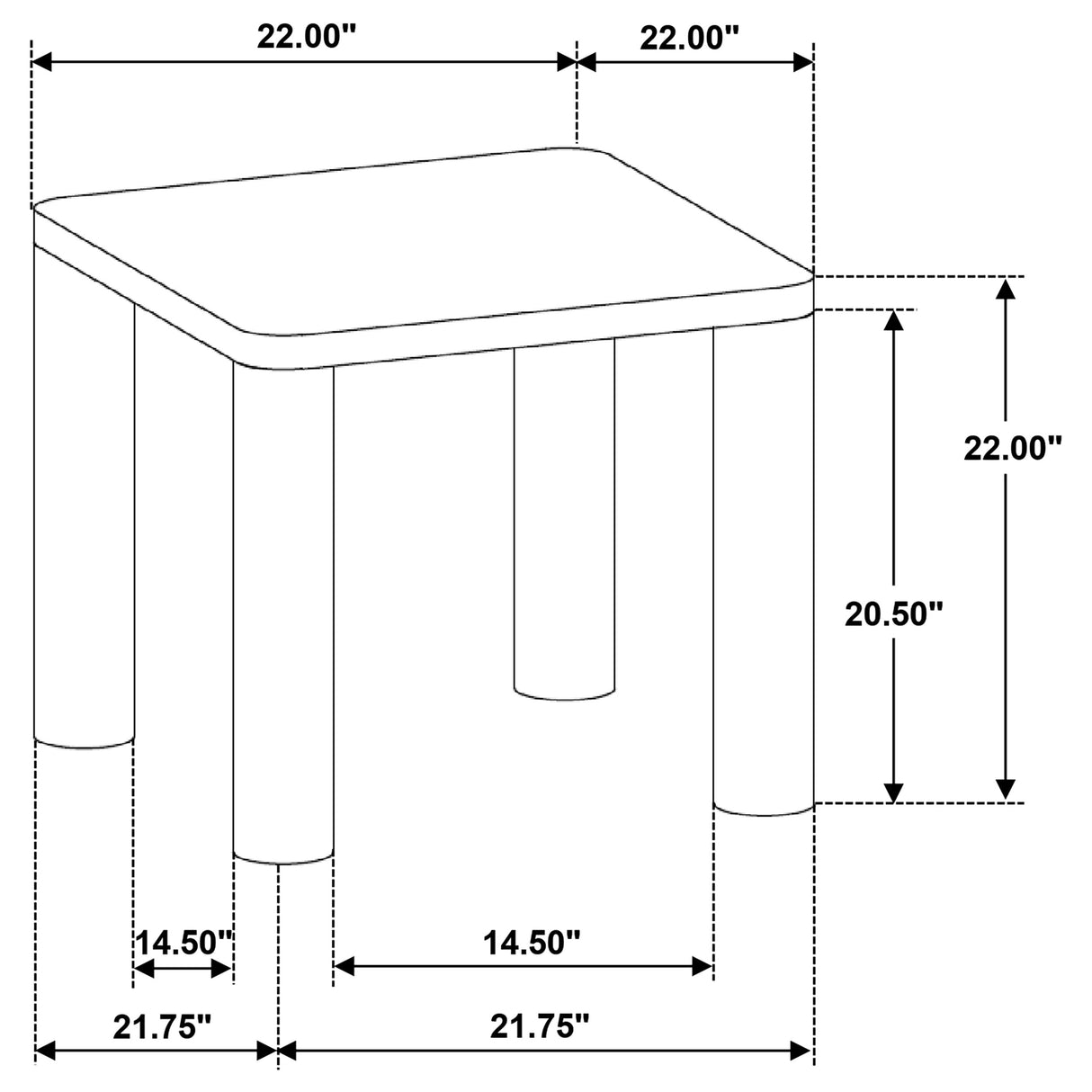 Castlewood Engineered Wood Accent Side Table Light Oak