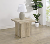 Devar Square End Table in Distressed Pine