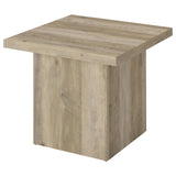 Devar 2-Piece Square Coffee and End Table Set, Distressed Pine