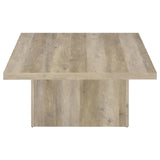 Devar 2-Piece Square Coffee and End Table Set, Distressed Pine