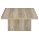 Devar 2-Piece Square Coffee and End Table Set, Distressed Pine