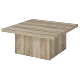 Devar Square Engineered Wood Coffee Table Distressed Pine