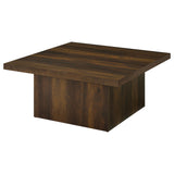 Devar Square Engineered Wood Cocktail Table Dark Pine