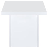 Devar Square End Table, White High Gloss