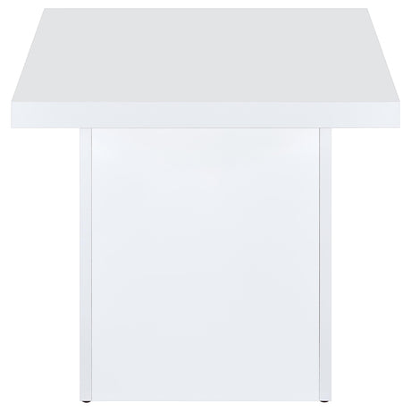 Devar Square End Table, White High Gloss