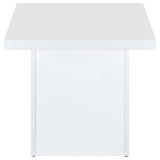 Devar Square End Table, White High Gloss
