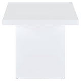 Devar 2-Piece Square Coffee End Table Set White High Gloss