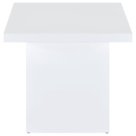 Devar 2-Piece Square Coffee End Table Set White High Gloss