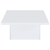 Devar 2-Piece Square Coffee End Table Set White High Gloss