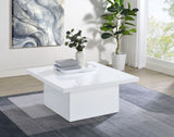 Devar Square Coffee Table in White High Gloss