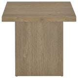 Devar Square Engineered Wood Side End Table in Latte
