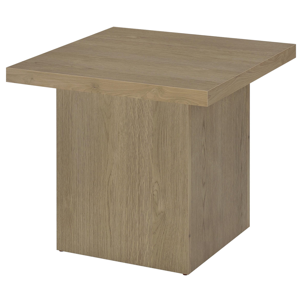 Devar Square Engineered Wood Side End Table in Latte