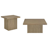 Devar 2-Piece Square Cocktail Coffee End Table Set Latte