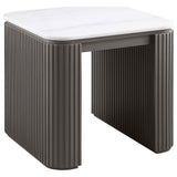 Charcoal & Marble End Table with MDF Base