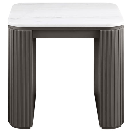 Charcoal & Marble End Table with MDF Base