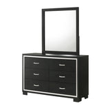 6 Drawer Dresser With Handles Bedroom Furniture - Black