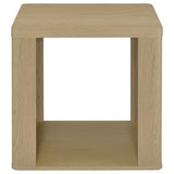 End Table in Greige Particle Board with Paper Laminate