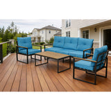 Oversized Outdoor Conversation Set, 5 Seater - Blue