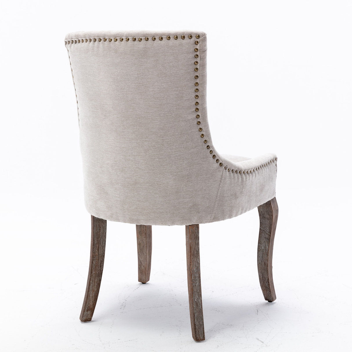 Ultra Side Dining Chair,Thickened Fabric Chairs With Neutrally Toned Solid Wood Legs, Bronze Nail Head (Set of 2) - Chair Sets - Alpine Outlets
