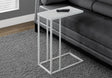 Accent Table, C - Shaped, Tempered Glass, Stylish Design Contemporary & Modern - Chair Side Tables - Alpine Outlets