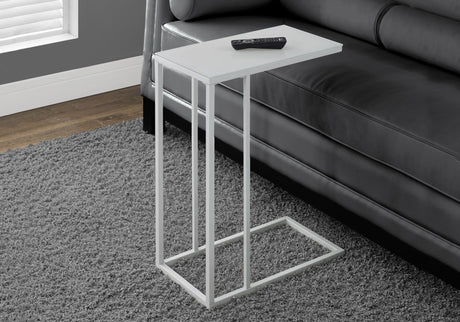 Accent Table, C - Shaped, Tempered Glass, Stylish Design Contemporary & Modern - Chair Side Tables - Alpine Outlets