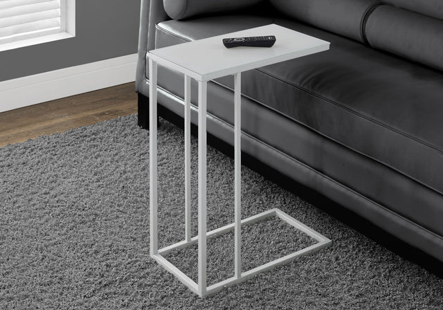 Accent Table, C - Shaped, Tempered Glass, Stylish Design Contemporary & Modern - Chair Side Tables - Alpine Outlets