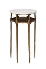 Moira - Side Table - White / Gold