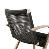 Brielle - Outdoor Light Eucalyptus Wood And Charcoal Rope Dining Chairs - (Set Of 2)