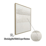 Framed Abstract Wall Art, Thick Textured Canvas Painting With Stone Accents (Set of 2) - Antique White
