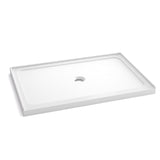 Shower Base, Center Drain With Durable Construction - Gloss White