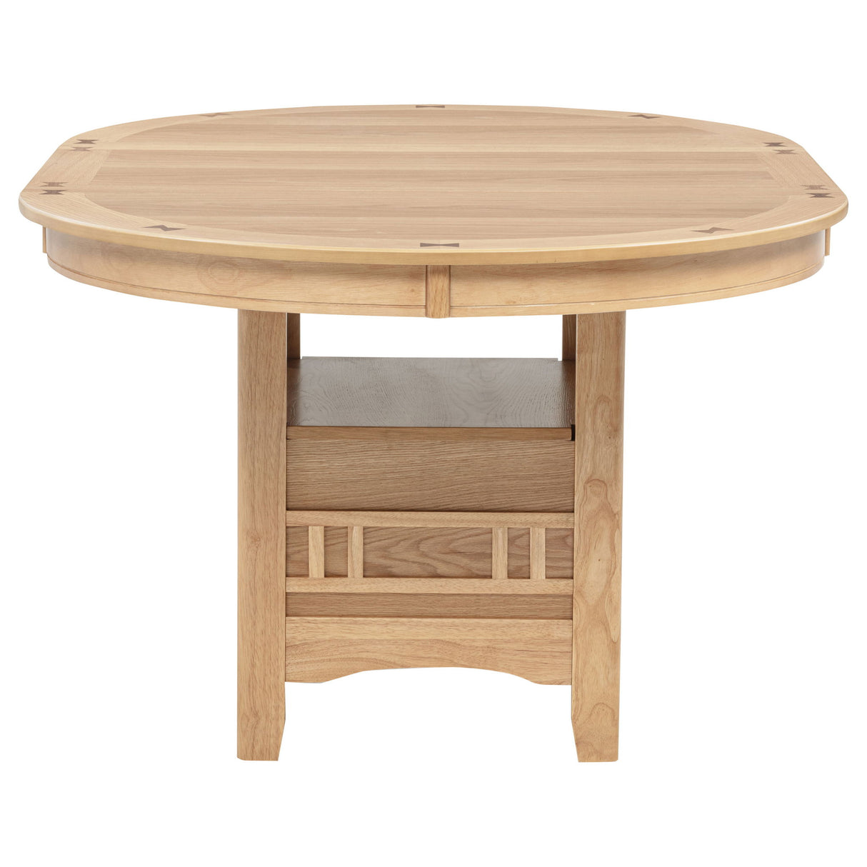 Davis - 5 Piece Oval Extension Leaf Dining Set With Pedestal Base - Light Oak