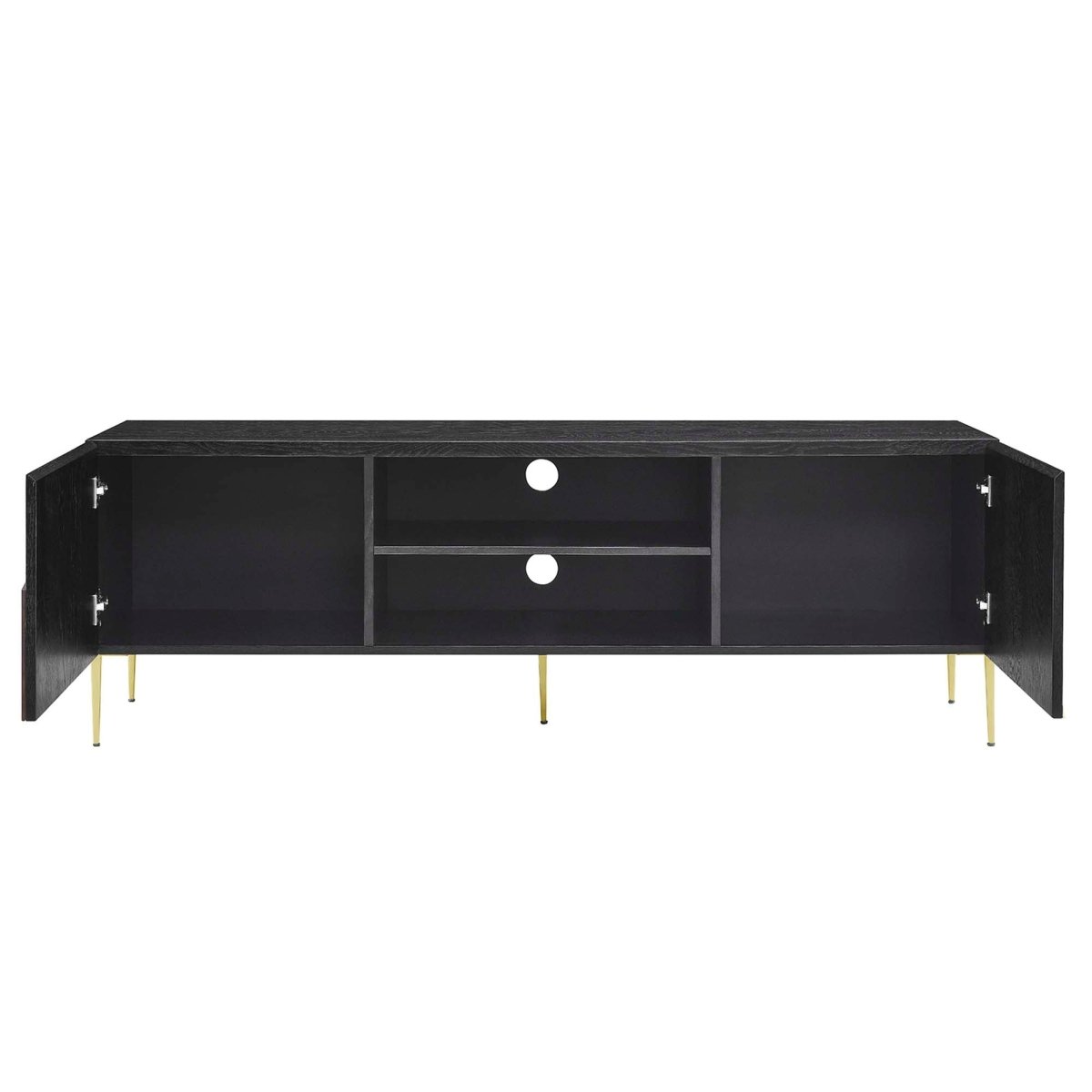 72 Inch Low Profile Geometric TV Stand in Black Gold - TV Stands available at Alpine Outlets in Denver