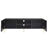 72 Inch Low Profile Geometric TV Stand in Black Gold - TV Stands available at Alpine Outlets in Denver