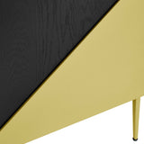 72 Inch Low Profile Geometric TV Stand in Black Gold - TV Stands available at Alpine Outlets in Denver