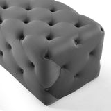 72 Inch Luxurious Tufted Button Performance Velvet Bench in Gray - Benches available at Alpine Outlets in Denver