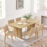 72 Inch Walnut Modern Farmhouse Solid Wood Dining Table - Dining Tables available at Alpine Outlets in Denver
