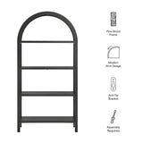 72" Large Arched Sculptural Pine Wood Bookshelf - Bookcases available at Alpine Outlets in Denver