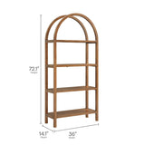 72" Large Arched Sculptural Pine Wood Bookshelf - Bookcases available at Alpine Outlets in Denver