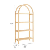72" Large Arched Sculptural Pine Wood Bookshelf - Bookcases available at Alpine Outlets in Denver