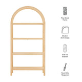 72" Large Arched Sculptural Pine Wood Bookshelf - Bookcases available at Alpine Outlets in Denver