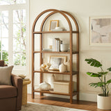 72" Large Arched Sculptural Pine Wood Bookshelf - Bookcases available at Alpine Outlets in Denver