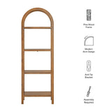 72" Tall Narrow Arched Sculptural Pine Wood Bookshelf - Bookcases available at Alpine Outlets in Denver