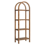 72" Tall Narrow Arched Sculptural Pine Wood Bookshelf - Bookcases available at Alpine Outlets in Denver