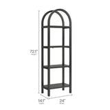 72" Tall Narrow Arched Sculptural Pine Wood Bookshelf - Bookcases available at Alpine Outlets in Denver